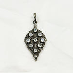 Load image into Gallery viewer, DSP038. Diamond Sterling Silver Leaf Shape Pendant with Gemstones