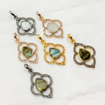 Load image into Gallery viewer, DP245. Diamond Sterling Silver Flower Pendant with Gemstone