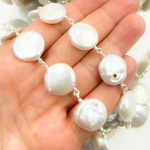Load image into Gallery viewer, Shop Coin Shape Freshwater Pearl Wire Wrap Chains