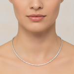 Load image into Gallery viewer, NFS71713. 14K Solid Gold Diamond Tennis Choker Necklace