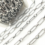 Load image into Gallery viewer, Oxidized Sterling Silver Diamond Cut Paperclip Chain