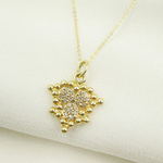 Load image into Gallery viewer, 14K Solid Gold with Diamonds Organic Shape Charm. KG12