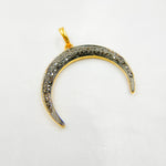 Load image into Gallery viewer, DP105. Diamond Sterling Silver Moon Shape Pendant