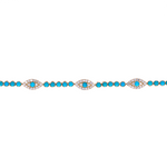 Load image into Gallery viewer, Gold Diamond and Turquoise Eye Bracelet