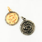 Load image into Gallery viewer, Diamond Sterling Silver Round Pisces Zodiac Charm