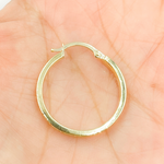 Load image into Gallery viewer, GER68. 14K Gold Flat Round Hollow Hoop Earrings with Texture