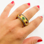Load image into Gallery viewer, DE03. Diamond Two-Tone Sterling Silver Ring