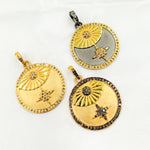 Load image into Gallery viewer, DP810. Diamond Sterling Silver Round Star Pendant