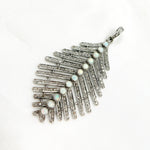 Load image into Gallery viewer, DP514. Diamond Sterling Silver Leaf Pendant with Gemstone