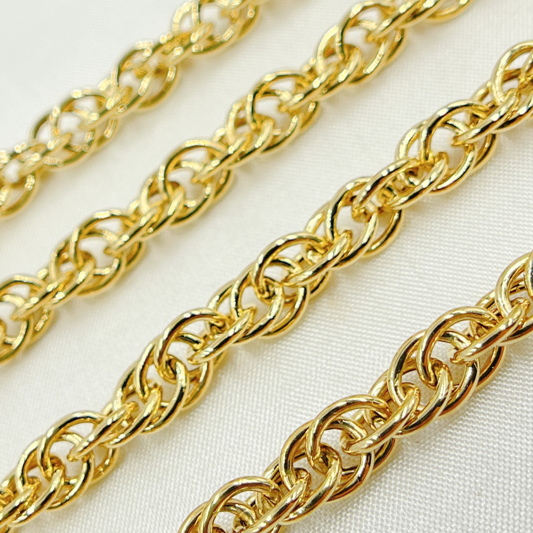Y104GP. Gold Plated 925 Sterling Silver Rope Chain