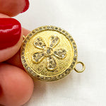 Load image into Gallery viewer, Silver Round Flower Connector