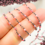 Load image into Gallery viewer, Coated Red Quartz Wire Chain. CQU24