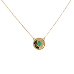 Load image into Gallery viewer, CN96236EM. 14k Solid Gold Emerald and Diamond Charm Necklace