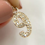 Load image into Gallery viewer, DC190. Diamond Sterling Silver Number "9" Charm