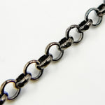 Load image into Gallery viewer, V116BR. Black Rhodium Sterling Silver Rolo Link Chain