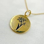 Load image into Gallery viewer, 14k Solid Gold Medallion Flower-Month Necklace. NFA71222