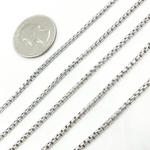 Load image into Gallery viewer, Oxidized 925 Sterling Silver Round Box Chain. Y49OX
