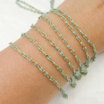 Load image into Gallery viewer, V245TURGP. Gold Plated Enamel Sterling Silver Turquoise Enamel Chain