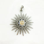 Load image into Gallery viewer, DP374. Diamond Silver Sun Pendant