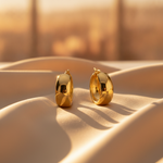 Load image into Gallery viewer, GER94. 14K Gold Smooth Hollow Hoop Earrings