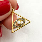Load image into Gallery viewer, Silver Triangle Eye Pendant with Gemstone