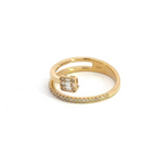 Load image into Gallery viewer, 14K Solid Gold Square Diamond Ring.
