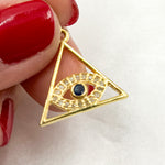 Load image into Gallery viewer, shop now Diamond Sterling Silver Triangle Eye Pendant with Gemstone