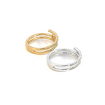 Load image into Gallery viewer, 14k Solid Gold Spiral Baguette Diamond Ring.