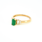 Load image into Gallery viewer, 14K Solid Yellow Gold Diamond and Emerald Cluster Ring.