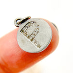 Load image into Gallery viewer, DC077. Diamond Sterling Silver Letter "P" Round Charm