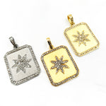 Load image into Gallery viewer, Diamond Sterling Silver Rectangle Star Pendant