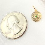 Load image into Gallery viewer, GDP460. 14K Solid Gold Diamond Evil Eye Circle Charm