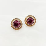 Load image into Gallery viewer, DE029. Diamond Sterling Silver Gemstone Round Studs