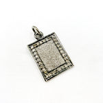 Load image into Gallery viewer, Shop Now Diamond Sterling Silver Rectangle Pendant
