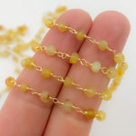 Load image into Gallery viewer, OPA17. Gold Plated Sterling Silver Yellow Opal Wire Chains