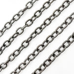 Load image into Gallery viewer, V256BR. Black Rhodium Sterling Silver Twisted Oval Link Chain