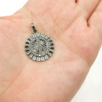 Load image into Gallery viewer, Diamond Silver Round Peace Pendant