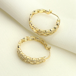 Load image into Gallery viewer, EHH56761. 14k Solid Gold & Diamonds Hoops Earrings