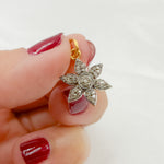Load image into Gallery viewer, DP191. Diamond Sterling Silver Flower Charm