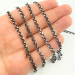 Load image into Gallery viewer, X8SB. Black Rhodium 925 Sterling Silver Wheat Chain