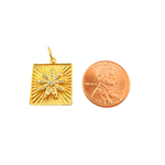 Load image into Gallery viewer, 14K Solid Gold Square Pendant with Diamonds. GDP332