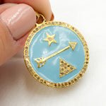 Load image into Gallery viewer, Shop Now Sterling Silver Round Enamel Pendants