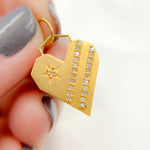 Load image into Gallery viewer, 14K Solid Gold with Diamonds Heart Shape Charm. GDP681
