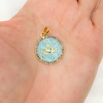 Load image into Gallery viewer, Sterling Silver Round Capricorn Zodiac Enamel Pendant