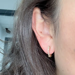 Load image into Gallery viewer, EHB56557. 14K Solid Gold Diamond Oval Hoops