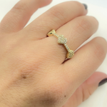 Load image into Gallery viewer, 14K Solid Yellow Gold Diamond Hearts Band Ring.