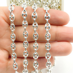Load image into Gallery viewer, V37SS. 925 Sterling Silver Puff Marina Chain