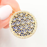 Load image into Gallery viewer, Shop Now 14K Gold Round Flower of Life Pendant
