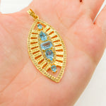Load image into Gallery viewer, DP208. Diamond Sterling Silver Leaf Shape Pendant with Gemstone