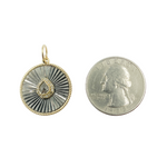 Load image into Gallery viewer, KSG26. 925 Sterling Silver Black Rhodium with Diamonds Circle Charm